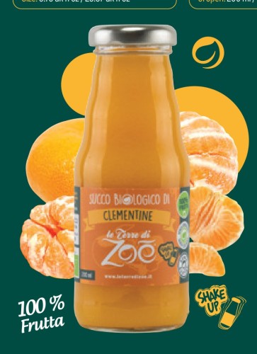 Sok z klementynek BIO 200 ml 100% – Le Terre di Zoé, Kalabria