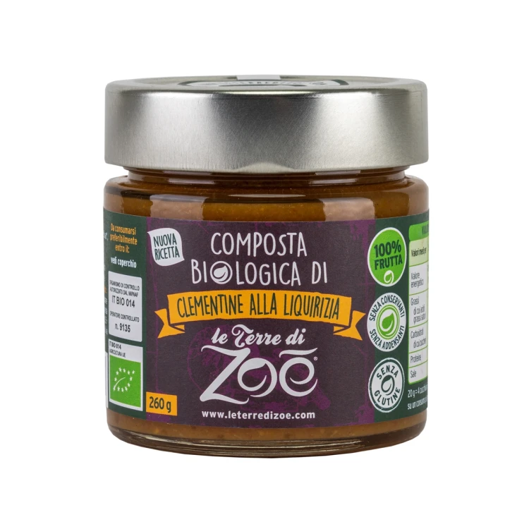 Konfitura BIO klementynka z lukrecją 260 g – Le Terre di Zoé, Kalabria