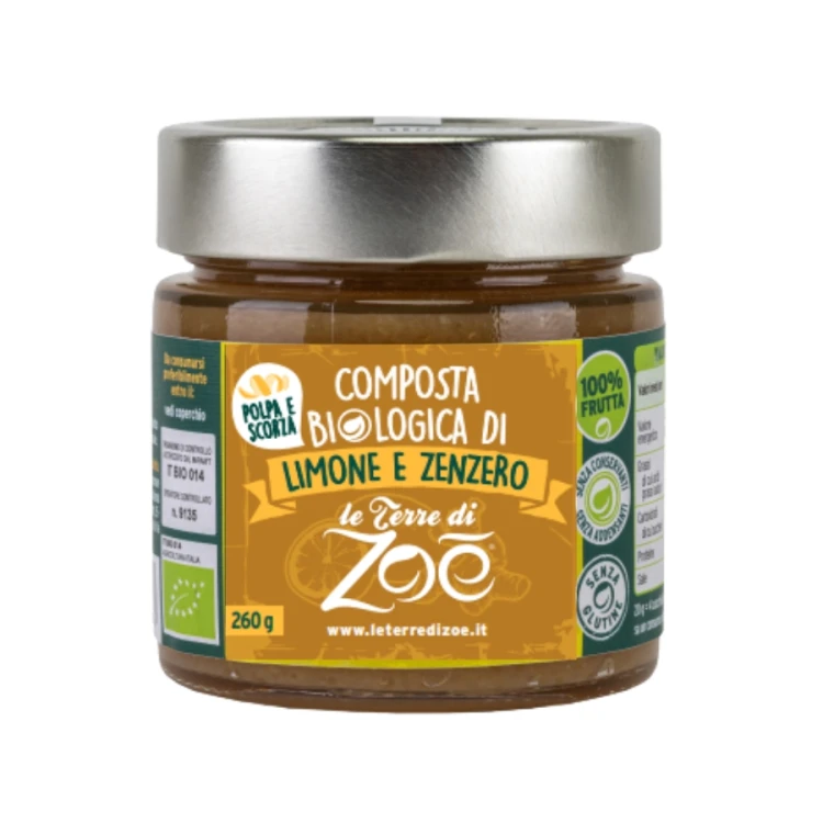 Konfitura BIO cytryna z imbirem 260 g – Le Terre di Zoé, Kalabria