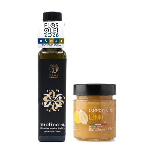 Zestaw prezentowy BIO: Oliwa Molinara 250 ml + Konfitura z Cytryn Iannotta 250 g