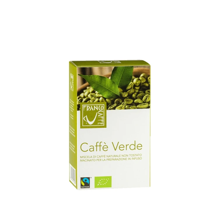 Zielona kawa mielona BIO Fairtrade Franco Caffè Verde 250 g – niepalona, do naparu