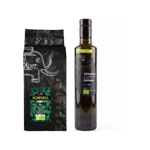 Zestaw dla konesera BIO: Oliwa Coratina Cenzino 500 ml + Kawa Honduras Kiri Biri 1 kg