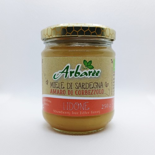 Miód z chruściny jagodnej (Corbezzolo) BIO z Sardynii 250 g – Tre Gocce d'Oro 2026 | Arbarèe