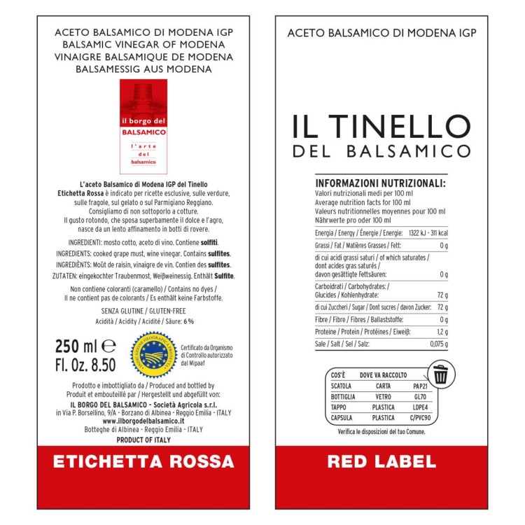 Ocet balsamiczny Rossa Il tinello Borgo balsamico