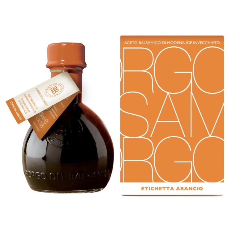 Ocet Balsamiczny z Modeny IGP Invecchiato Il Borgo Pomarańczowa Etykieta - butelka 250ml