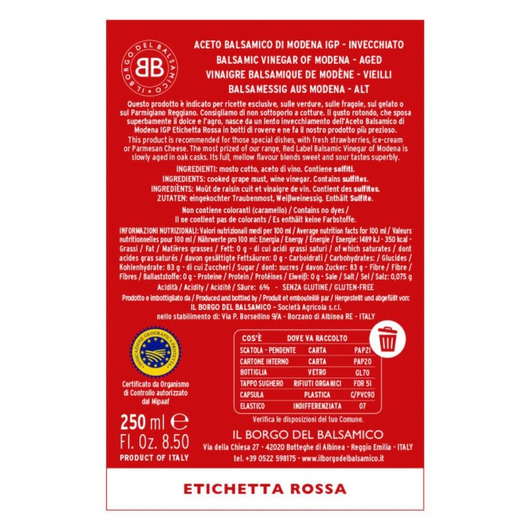 Luksusowy ocet balsamiczny na prezent Il Borgo Rossa
