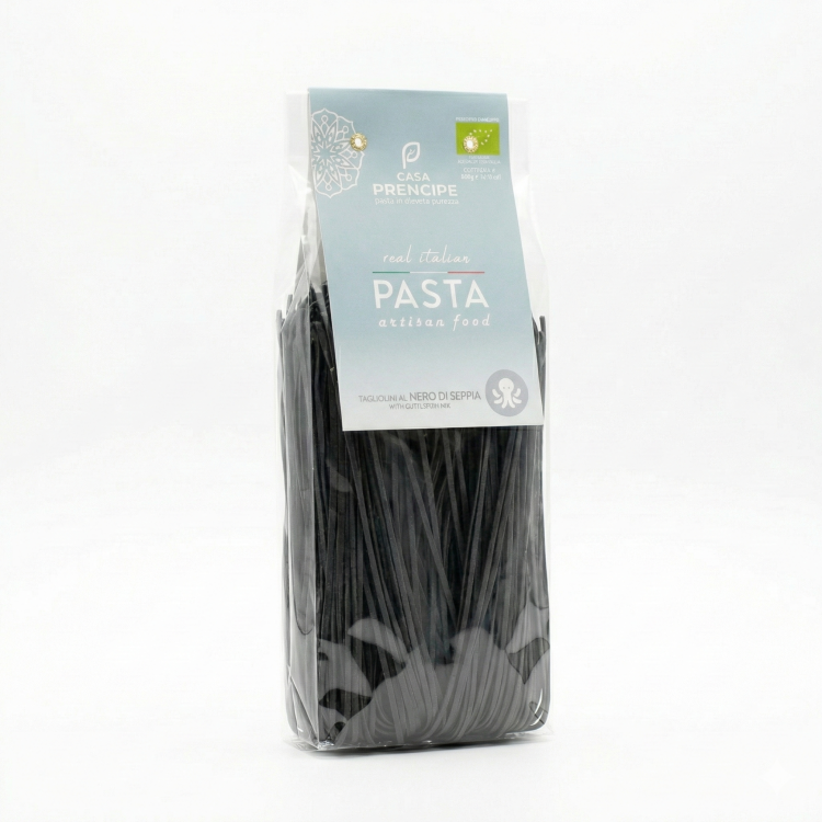Czarny makaron Tagliolini Nero di Seppia BIO Casa Prencipe - 500g
