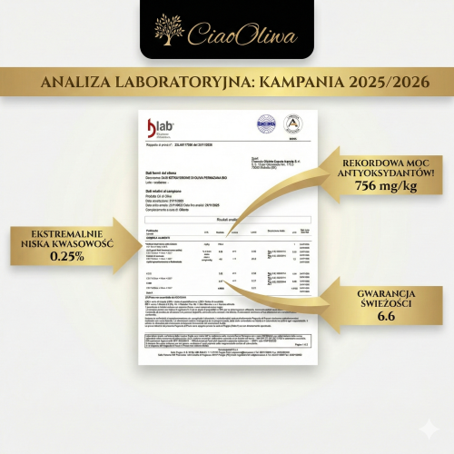 Oliwa Gran Pregio Peranzana wysokopolifenolowa  najzdrowsza