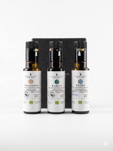 Zestaw degustacyjny oliw wysokopolifenolowych TRES Francesco Pepe 3x100ml na prezent
