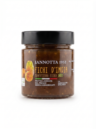 Ekologiczna konfitura z opuncji figowej BIO 250g (Fichi d'India) od Lucia Iannotta. Skład: 85% owoców, 15% cukru.