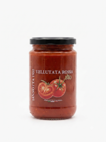 Aksamitny przecier z włoskich pomidorów BIO (Vellutata) 290g od Lucia Iannotta. Skład: 100% organicznych pomidorów