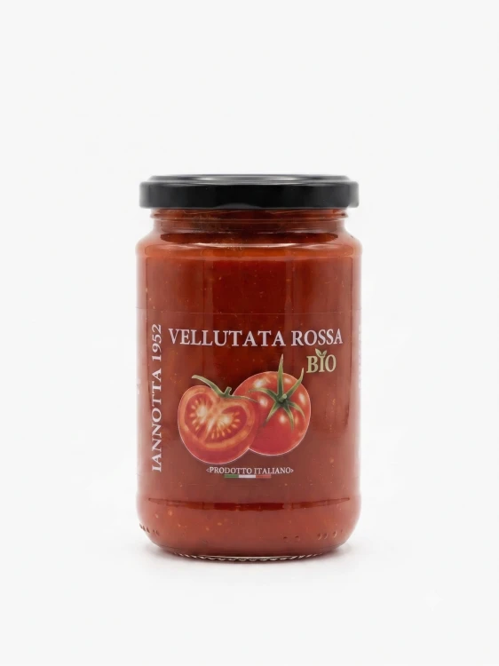 Aksamitny przecier z włoskich pomidorów BIO (Vellutata) 290g od Lucia Iannotta. Skład: 100% organicznych pomidorów