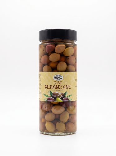 Tradycyjne apulijskie ciemne oliwki Peranzana w zalewie 580 ml Antonacci