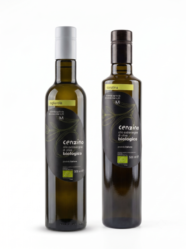 Zestaw ekologicznych oliw Cenzino Ogliarola i Coratina Giovanni Marvulli Matera
