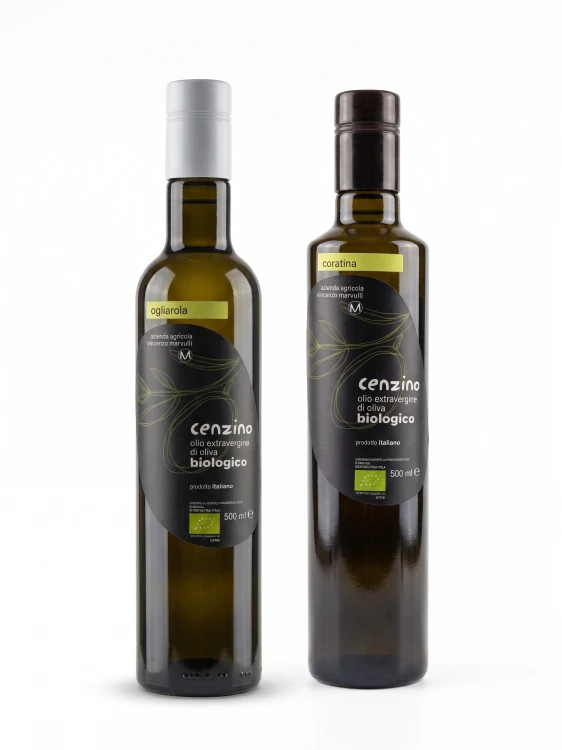 Zestaw ekologicznych oliw Cenzino Ogliarola i Coratina Giovanni Marvulli Matera